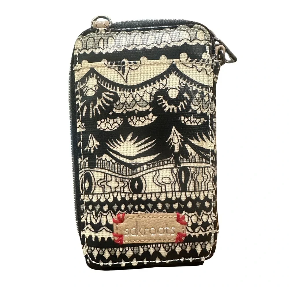 Sakroots Black White Tribal Print Smartphone Wallet Phone Case Boho